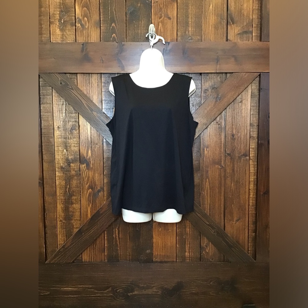 Chico's Black Microfiber High Neck Tank Basic Knit